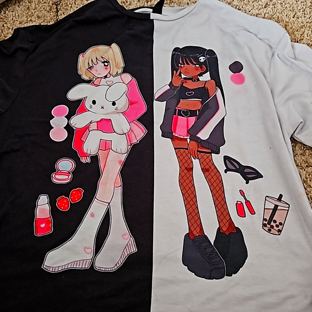 Anime Girl Double Side Tee